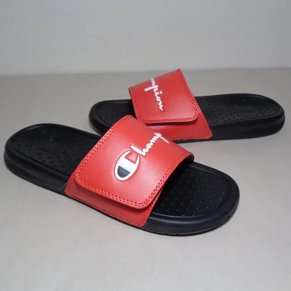 Champion Shoes Champion Size M Logo Slide Red Black Sandals